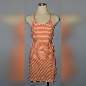 LOFT Lou & Grey Orange Striped Sleeveless Dress
